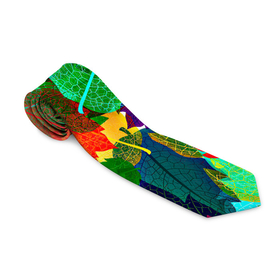 Галстук 3D с принтом Colored leaves в городе Новоалтайск, 100% полиэстер | Длина 148 см; Плотность 150-180 г/м2 | 