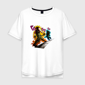 Мужская футболка хлопок Oversize с принтом CSGO x JoJo reference в Кировске, 100% хлопок | свободный крой, круглый ворот, “спинка” длиннее передней части | 