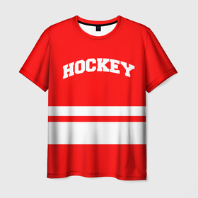 Мужская футболка 3D с принтом Hockey   две волосы в Кировске, 100% полиэфир | прямой крой, круглый вырез горловины, длина до линии бедер | Тематика изображения на принте: 