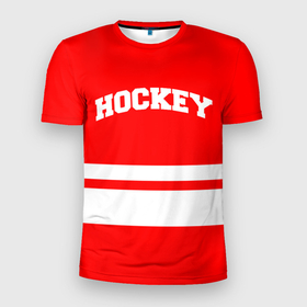 Мужская футболка 3D Slim с принтом Hockey   две волосы в Кировске, 100% полиэстер с улучшенными характеристиками | приталенный силуэт, круглая горловина, широкие плечи, сужается к линии бедра | Тематика изображения на принте: 