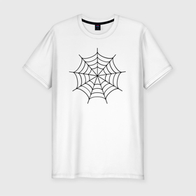 Мужская футболка хлопок Slim с принтом Круглая и ровная паутина паука в Кировске, 92% хлопок, 8% лайкра | приталенный силуэт, круглый вырез ворота, длина до линии бедра, короткий рукав | 