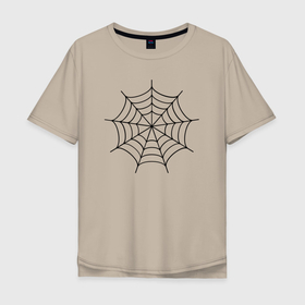 Мужская футболка хлопок Oversize с принтом Круглая и ровная паутина паука в Екатеринбурге, 100% хлопок | свободный крой, круглый ворот, “спинка” длиннее передней части | 