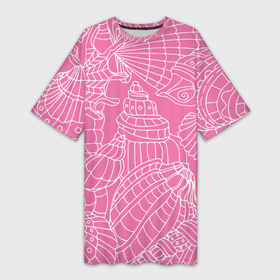 Платье-футболка 3D с принтом Океанские ракушки   паттерн ,  |  | 
