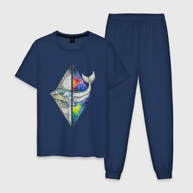 Мужская пижама хлопок с принтом Двухмерное воображение , 100% хлопок | брюки и футболка прямого кроя, без карманов, на брюках мягкая резинка на поясе и по низу штанин
 | 
