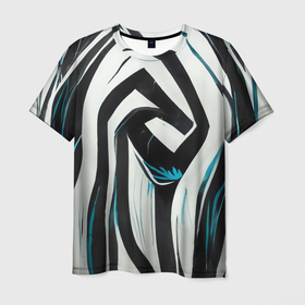 Мужская футболка 3D с принтом Цифровой окрас зебры в Курске, 100% полиэфир | прямой крой, круглый вырез горловины, длина до линии бедер | 