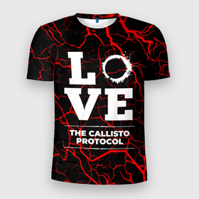 Мужская футболка 3D Slim с принтом The Callisto Protocol love классика в Новосибирске, 100% полиэстер с улучшенными характеристиками | приталенный силуэт, круглая горловина, широкие плечи, сужается к линии бедра | 