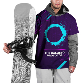 Накидка на куртку 3D с принтом Символ The Callisto Protocol в неоновых цветах на темном фоне в Санкт-Петербурге, 100% полиэстер |  | Тематика изображения на принте: 