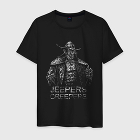 Мужская футболка хлопок с принтом Horror Movie: Jeepers creepers в Тюмени, 100% хлопок | прямой крой, круглый вырез горловины, длина до линии бедер, слегка спущенное плечо. | 