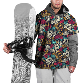 Накидка на куртку 3D с принтом Тату короны и бриллианта в Тюмени, 100% полиэстер |  | Тематика изображения на принте: 