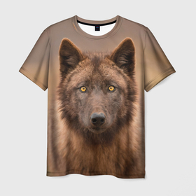 Мужская футболка 3D с принтом Молодой волк в Кировске, 100% полиэфир | прямой крой, круглый вырез горловины, длина до линии бедер | 