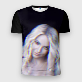 Мужская футболка 3D Slim с принтом Britney Spears Glitch в Кировске, 100% полиэстер с улучшенными характеристиками | приталенный силуэт, круглая горловина, широкие плечи, сужается к линии бедра | 