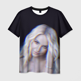 Мужская футболка 3D с принтом Britney Spears Glitch в Курске, 100% полиэфир | прямой крой, круглый вырез горловины, длина до линии бедер | Тематика изображения на принте: 