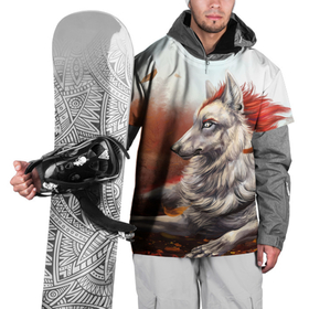 Накидка на куртку 3D с принтом Арт   волк с рыжей гривой в Курске, 100% полиэстер |  | Тематика изображения на принте: 