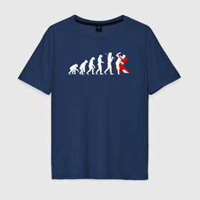 Мужская футболка хлопок Oversize с принтом Эволюция в танцы в Тюмени, 100% хлопок | свободный крой, круглый ворот, “спинка” длиннее передней части | 