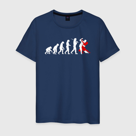 Мужская футболка хлопок с принтом Эволюция в танцы в Санкт-Петербурге, 100% хлопок | прямой крой, круглый вырез горловины, длина до линии бедер, слегка спущенное плечо. | 