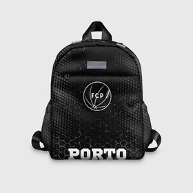 Детский рюкзак 3D с принтом Porto sport на темном фоне: символ сверху надпись снизу в городе Новоалтайск, 100% полиэстер | лямки с регулируемой длиной, сверху петелька, чтобы рюкзак можно было повесить на вешалку. Основное отделение закрывается на молнию, как и внешний карман. Внутри дополнительный карман. По бокам два дополнительных кармашка | 