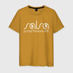 Мужская футболка хлопок с принтом САЛЬСА   просто из любви к ней в Тюмени, 100% хлопок | прямой крой, круглый вырез горловины, длина до линии бедер, слегка спущенное плечо. | 