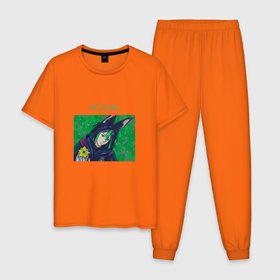 Мужская пижама хлопок с принтом Genshin Impact Тигнари в Санкт-Петербурге, 100% хлопок | брюки и футболка прямого кроя, без карманов, на брюках мягкая резинка на поясе и по низу штанин
 | Тематика изображения на принте: 