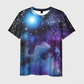 Мужская футболка 3D с принтом Дым вселенной в Кировске, 100% полиэфир | прямой крой, круглый вырез горловины, длина до линии бедер | 
