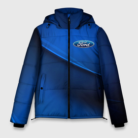Мужская зимняя куртка 3D с принтом ford   синяя абстракция в Екатеринбурге, верх — 100% полиэстер; подкладка — 100% полиэстер; утеплитель — 100% полиэстер | длина ниже бедра, свободный силуэт Оверсайз. Есть воротник-стойка, отстегивающийся капюшон и ветрозащитная планка. 

Боковые карманы с листочкой на кнопках и внутренний карман на молнии. | 