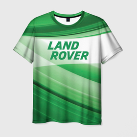 Мужская футболка 3D с принтом land rover   зелёная абстракция в Белгороде, 100% полиэфир | прямой крой, круглый вырез горловины, длина до линии бедер | 