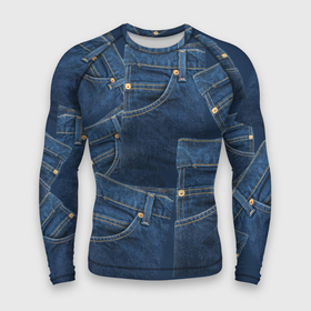 Мужской рашгард 3D с принтом Джинсовка jeans ,  |  | Тематика изображения на принте: 