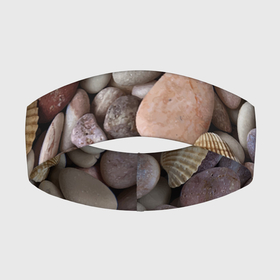 Повязка на голову 3D с принтом Морские камни и ракушки в Петрозаводске,  |  | Тематика изображения на принте: 