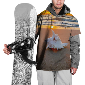 Накидка на куртку 3D с принтом Ракушка на песочном берегу тихого океана в Кировске, 100% полиэстер |  | 