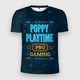 Мужская футболка 3D Slim с принтом Игра Poppy Playtime: pro gaming в Новосибирске, 100% полиэстер с улучшенными характеристиками | приталенный силуэт, круглая горловина, широкие плечи, сужается к линии бедра | Тематика изображения на принте: 