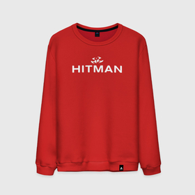 Мужской свитшот хлопок с принтом Hitman   лого в Кировске, 100% хлопок |  | Тематика изображения на принте: 