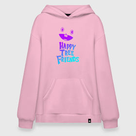 Худи SuperOversize хлопок с принтом Happy Three Friends   NEON в Курске, 70% хлопок, 30% полиэстер, мягкий начес внутри | карман-кенгуру, эластичная резинка на манжетах и по нижней кромке, двухслойный капюшон
 | Тематика изображения на принте: 