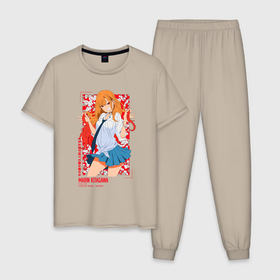 Мужская пижама хлопок с принтом Маринка Китагава   фарфоровая кукла в Кировске, 100% хлопок | брюки и футболка прямого кроя, без карманов, на брюках мягкая резинка на поясе и по низу штанин
 | 