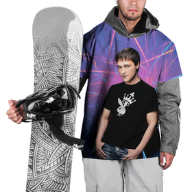 Накидка на куртку 3D с принтом Юрий Шатунов на неоновом фоне , 100% полиэстер |  | 