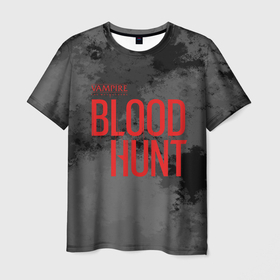 Мужская футболка 3D с принтом Vampire the masquerade bloodhunt logo , 100% полиэфир | прямой крой, круглый вырез горловины, длина до линии бедер | 
