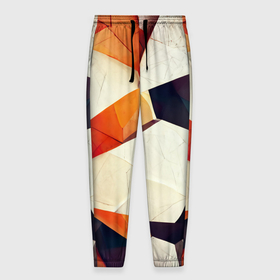 Мужские брюки 3D с принтом Объёмная геометрическая абстракция в Тюмени, 100% полиэстер | манжеты по низу, эластичный пояс регулируется шнурком, по бокам два кармана без застежек, внутренняя часть кармана из мелкой сетки | 