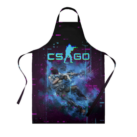 Фартук 3D с принтом CS GO   Skin в Петрозаводске, 100% полиэстер | общий размер — 65 х 85 см, ширина нагрудника — 26 см, горловина — 53 см, длина завязок — 54 см, общий обхват в поясе — 173 см. Принт на завязках и на горловине наносится с двух сторон, на основной части фартука — только с внешней стороны | 
