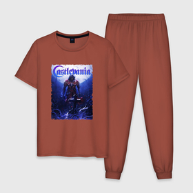 Мужская пижама хлопок с принтом Бельмонт   Castlvania в Белгороде, 100% хлопок | брюки и футболка прямого кроя, без карманов, на брюках мягкая резинка на поясе и по низу штанин
 | 