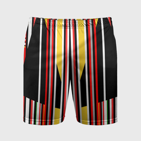 Мужские шорты спортивные с принтом Геометрические цветные фигуры полосы geometry в Кировске,  |  | 