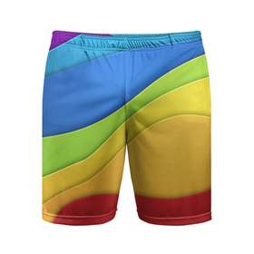 Мужские шорты спортивные с принтом Семь цветов радуги в Курске,  |  | 