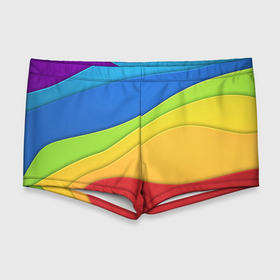 Мужские купальные плавки 3D с принтом Семь цветов радуги в Курске, Полиэстер 85%, Спандекс 15% |  | 