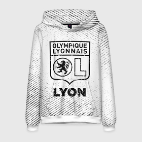 Мужская толстовка 3D с принтом Lyon с потертостями на светлом фоне в городе Новоалтайск, 100% полиэстер | двухслойный капюшон со шнурком для регулировки, мягкие манжеты на рукавах и по низу толстовки, спереди карман-кенгуру с мягким внутренним слоем. | 