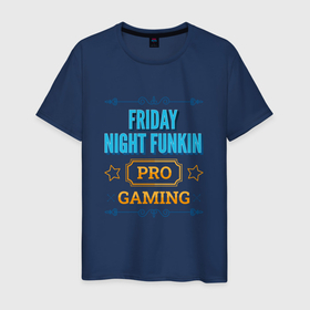 Мужская футболка хлопок с принтом Игра Friday Night Funkin pro gaming в Курске, 100% хлопок | прямой крой, круглый вырез горловины, длина до линии бедер, слегка спущенное плечо. | 