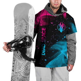 Накидка на куртку 3D с принтом Dead Space   neon gradient: символ и надпись вертикально в Екатеринбурге, 100% полиэстер |  | 