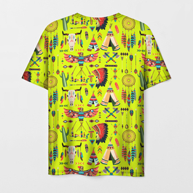Мужская футболка 3D с принтом National indian items в Кировске, 100% полиэфир | прямой крой, круглый вырез горловины, длина до линии бедер | 
