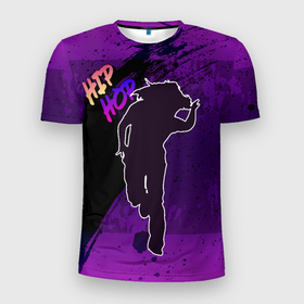 Мужская футболка 3D Slim с принтом Силуэт девушки хип хоп в Кировске, 100% полиэстер с улучшенными характеристиками | приталенный силуэт, круглая горловина, широкие плечи, сужается к линии бедра | 