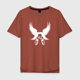 Мужская футболка хлопок Oversize с принтом Hollywood Undead   две птице в Санкт-Петербурге, 100% хлопок | свободный крой, круглый ворот, “спинка” длиннее передней части | 
