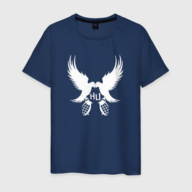 Мужская футболка хлопок с принтом Hollywood Undead   две птице в Белгороде, 100% хлопок | прямой крой, круглый вырез горловины, длина до линии бедер, слегка спущенное плечо. | 