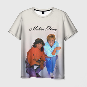 Мужская футболка 3D с принтом Modern Talking : Thomas Anders and Dieter Bohlen в Кировске, 100% полиэфир | прямой крой, круглый вырез горловины, длина до линии бедер | 