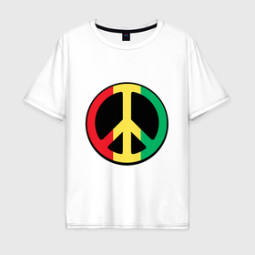 Мужская футболка хлопок Oversize с принтом Pacific jamaica в Санкт-Петербурге, 100% хлопок | свободный крой, круглый ворот, “спинка” длиннее передней части | 