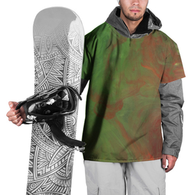 Накидка на куртку 3D с принтом Зелёные и красные волны красок в Новосибирске, 100% полиэстер |  | 